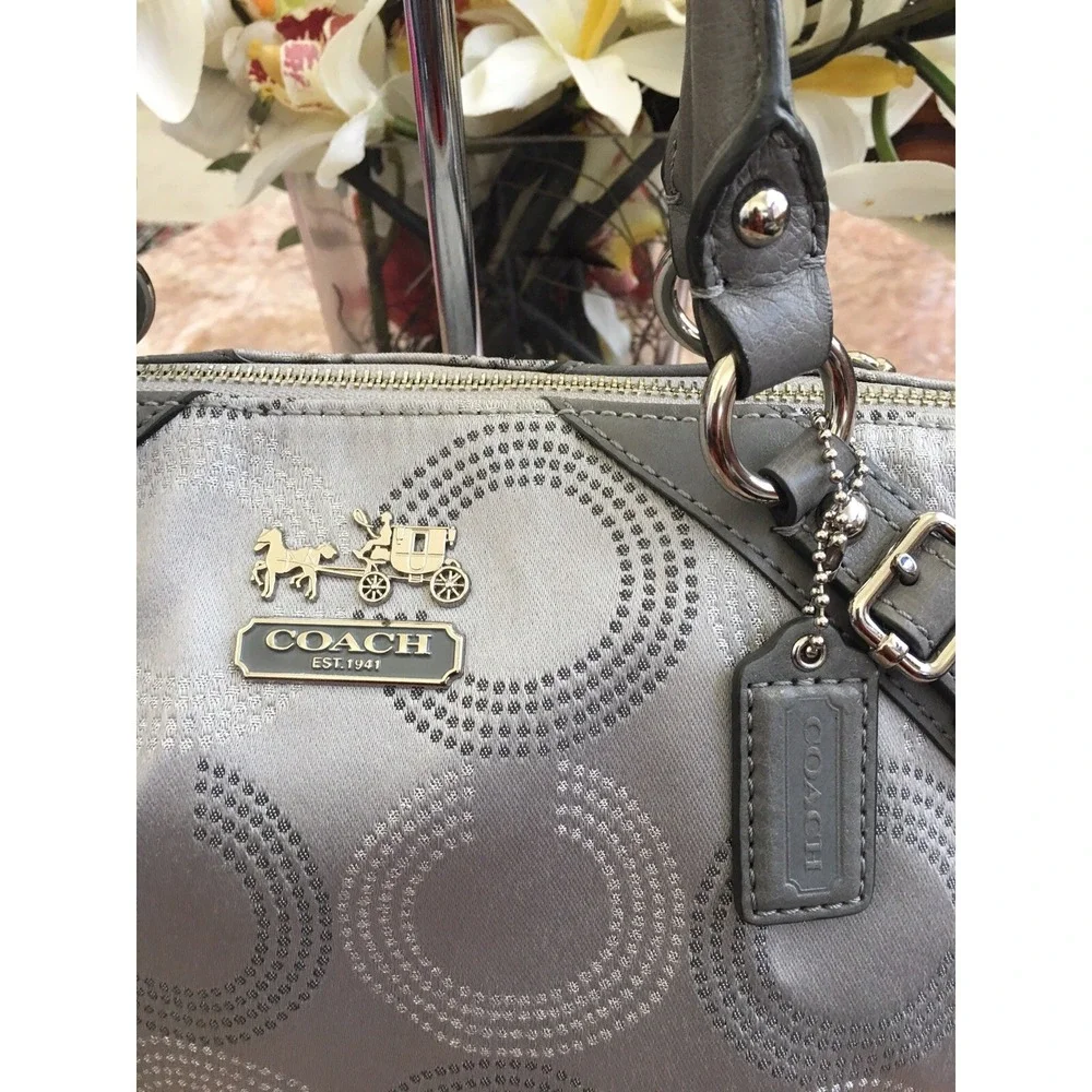 Coach 15935 Madison Grey Sophia OP Dotted Art Convertible Satchel EUC MSRP $298.